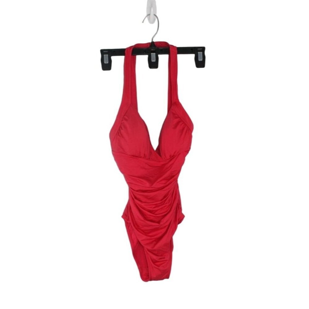 Badgley Mischka Swimsuit Women's S Hot Pink One Piece Size 4 Summer Vacation